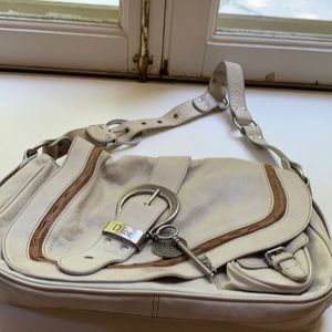 Christian Dior Gaucho Shoulder Hand Bag Beige